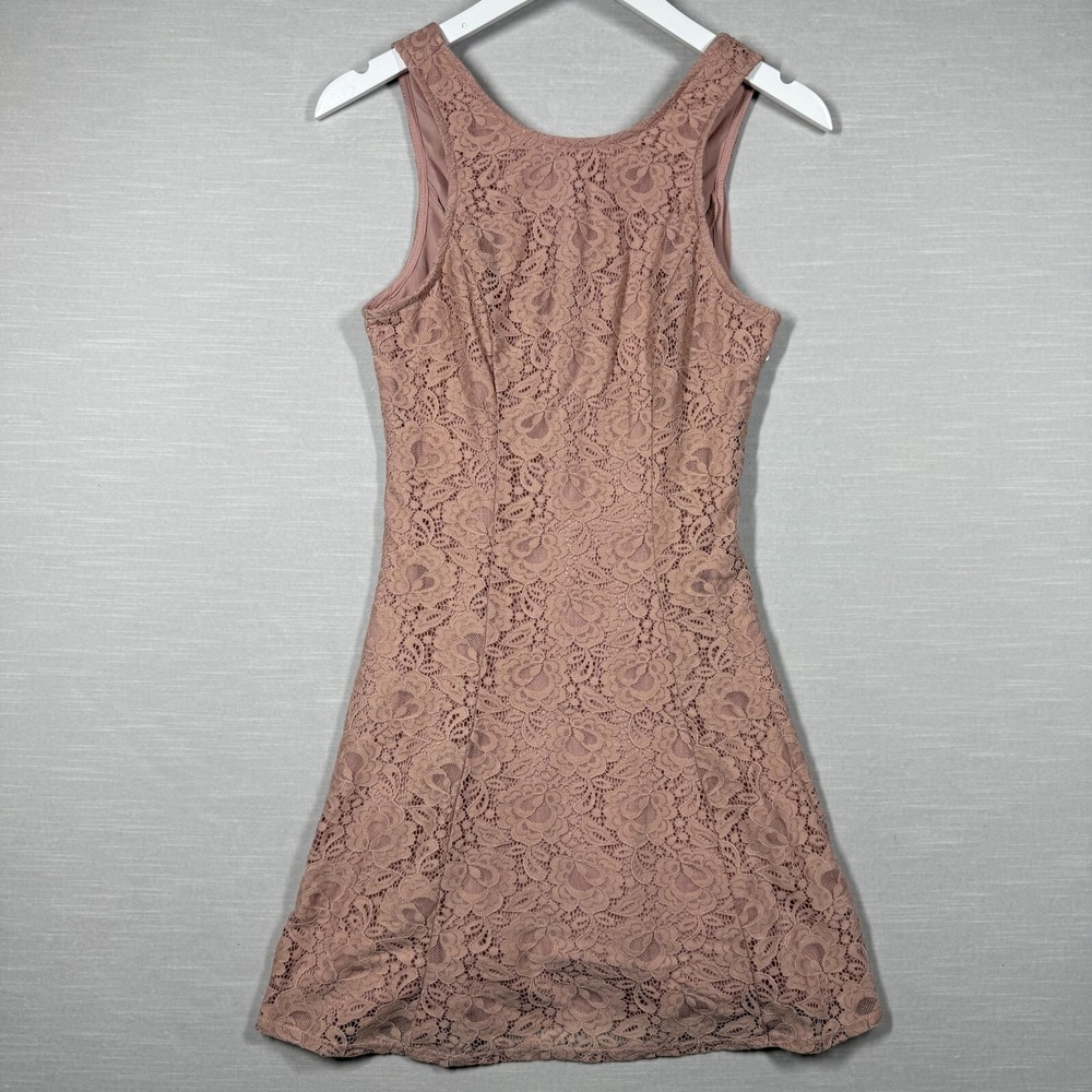 Speechless Dress Womens M Pink Lace Romantic Bow Pockets Mini Spring Easter